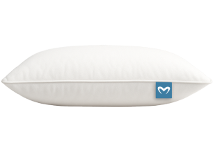 MelaSleep pillow on the soft setting, low profile with a single insert