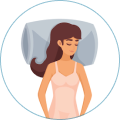 Illustration of a sleeper lying on their back