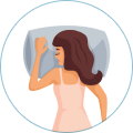 Illustration of a sleeper lying face down